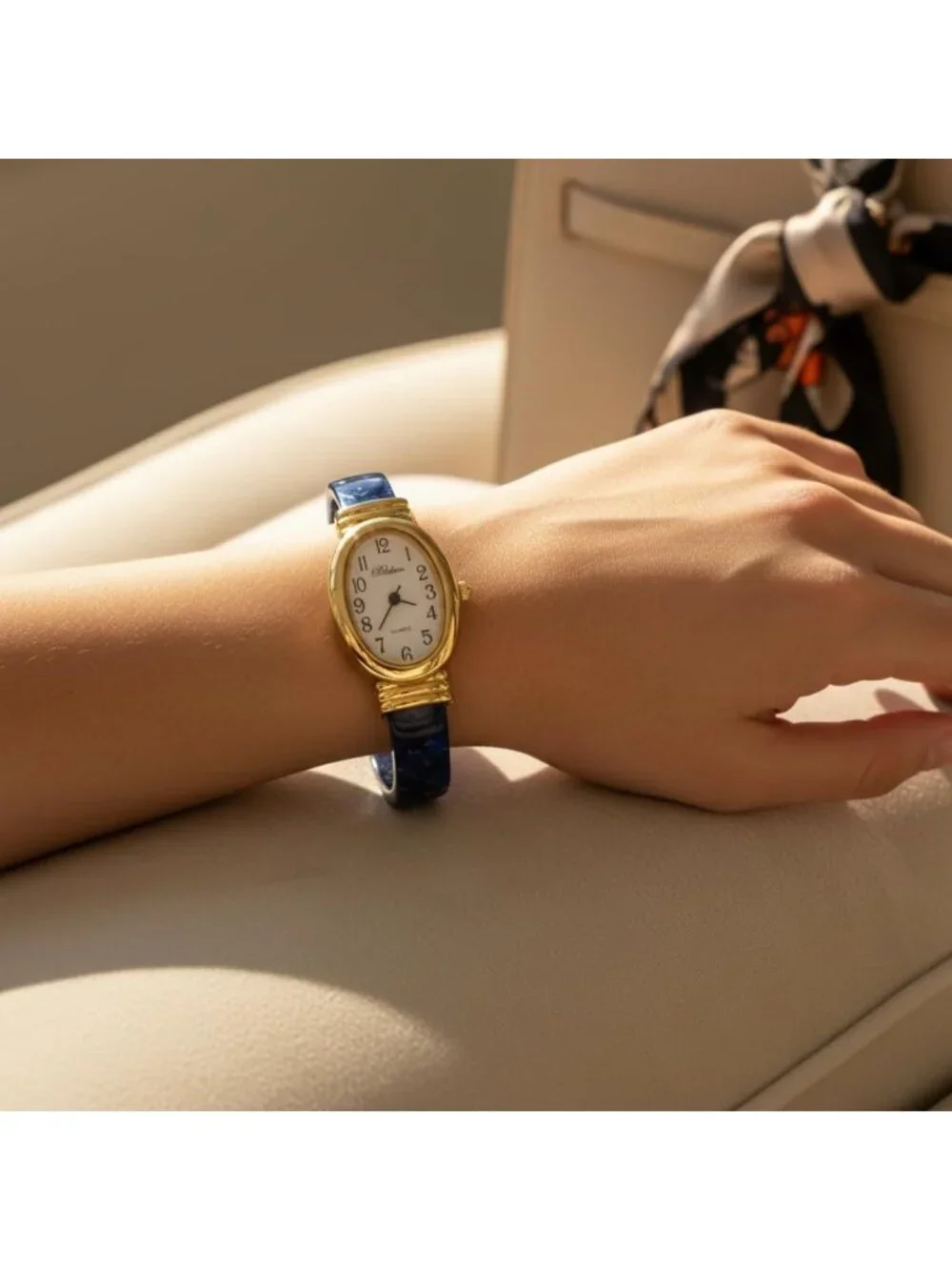 Stylish Tortoise Shell Cuff Bangle Watch in Round, Oval & Rectangle Shapes